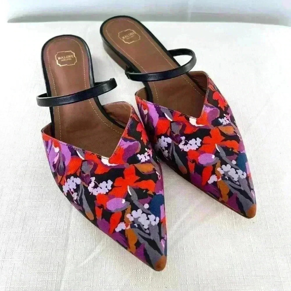 Malone Souliers Floral Mule Flats - Picture 2 of 7
